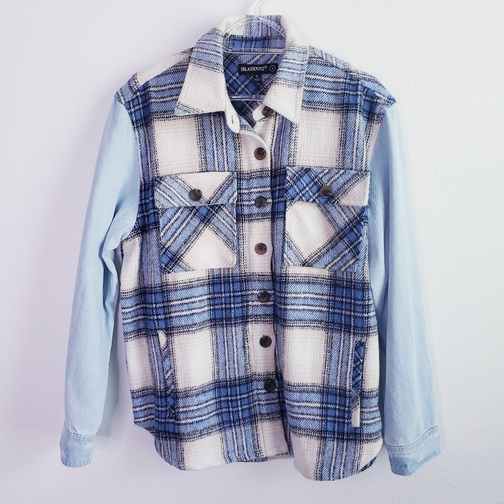 Blank NYC Plaid Button Down Jacket